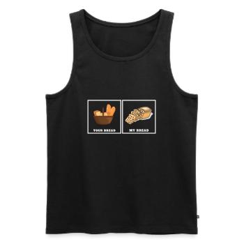 Cuisson du pain aux raisins secs - Débardeur bio Premium Homme - noir - Devant - AI Model Male 178 light (178cm)