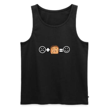 Cuisson du pain aux raisins secs - Débardeur bio Premium Homme - noir - Devant - AI Model Male 178 light (178cm)