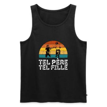 Motocross Moto Père Et Fille Une Équipe pour La - Männer Premium Bio Tank Top - Schwarz - Vorne - AI Model Male 178 light (178cm)