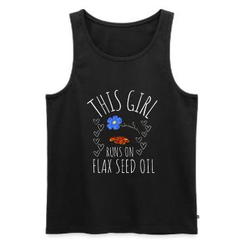 Superfood Huile de lin - Débardeur bio Premium Homme - noir - Devant - AI Model Male 178 light (178cm)