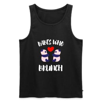 Babes Who Brunch Squat - Männer Premium Bio Tank Top - Schwarz - Vorne - AI Model Male 178 light (178cm)