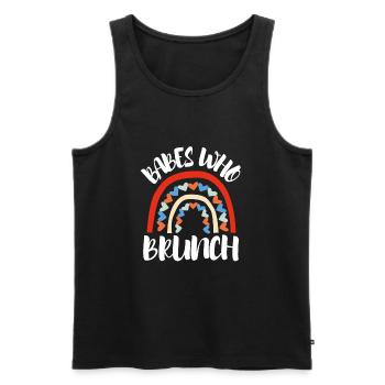 Babes Who Brunch Squat - Männer Premium Bio Tank Top - Schwarz - Vorne - AI Model Male 178 light (178cm)