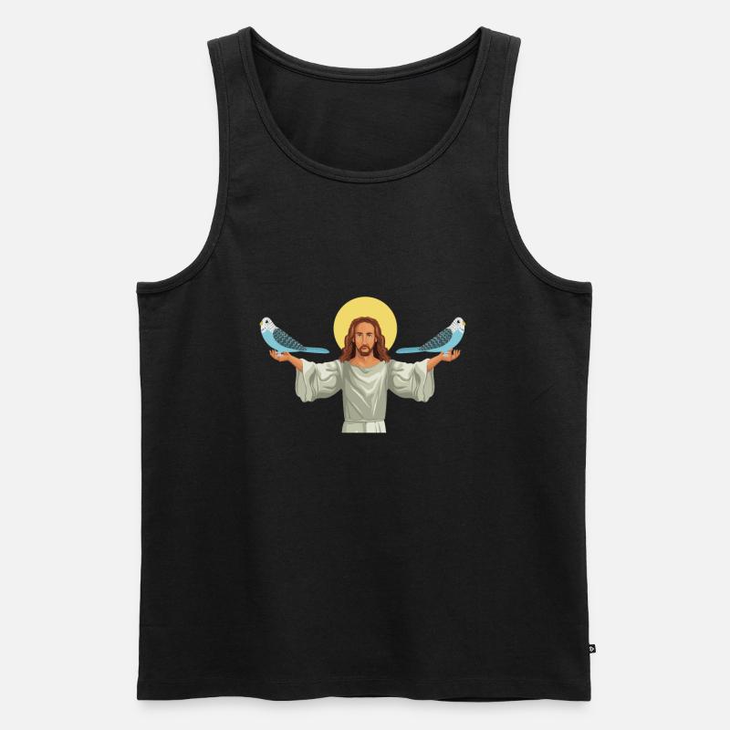 Blue Quaker Parrot Mom - Männer Premium Bio Tank Top - Schwarz