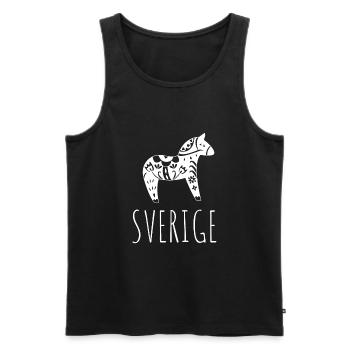 Sverige Sweden Swedish Dala Horse Dalecarlian - Männer Premium Bio Tank Top - Schwarz - Vorne - AI Model Male 178 light (178cm)