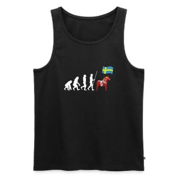 Sverige Sweden Swedish Dala Horse Dalecarlian - Männer Premium Bio Tank Top - Schwarz - Vorne - AI Model Male 178 light (178cm)