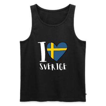 Sverige Sweden Swedish Dala Horse Dalecarlian - Männer Premium Bio Tank Top - Schwarz - Vorne - AI Model Male 178 light (178cm)