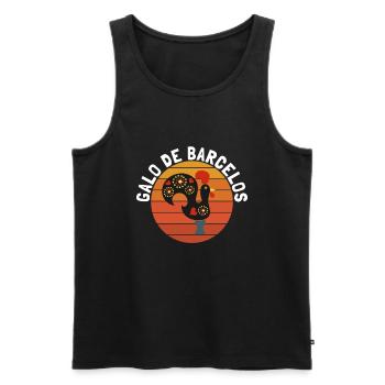 Galo De Barcelos Portuguese Rooster - Männer Premium Bio Tank Top - Schwarz - Vorne - Michal (187cm)