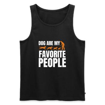 Dogs Are My Favorite People - Men's Premium Organic Tank Top - black - Front - Michal (187cm)