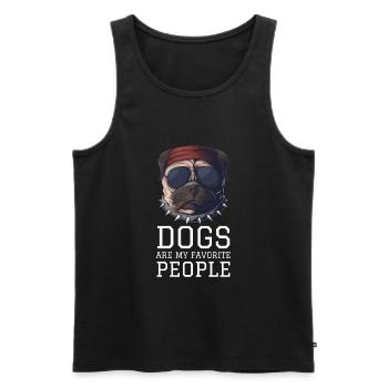 Dogs Are My Favorite People - Men's Premium Organic Tank Top - black - Front - Michal (187cm)