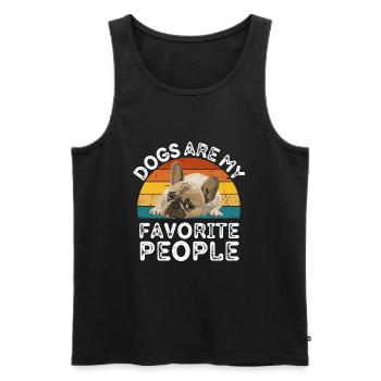 Dogs Are My Favorite People - Men's Premium Organic Tank Top - black - Front - Michal (187cm)