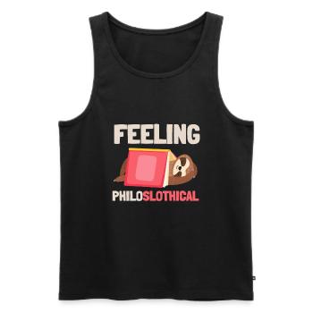 Philosophical Debate Feeling Philoslothical - Men's Premium Organic Tank Top - black - Front - Michal (187cm)