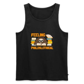 Philosophical Debate Feeling Philoslothical - Men's Premium Organic Tank Top - black - Front - Michal (187cm)