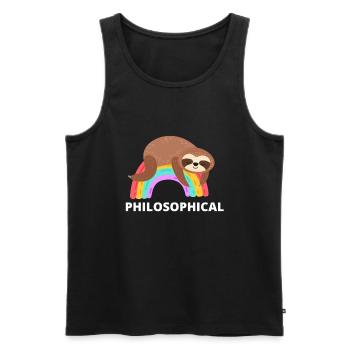 Philosophical Debate Feeling Philoslothical - Men's Premium Organic Tank Top - black - Front - Michal (187cm)