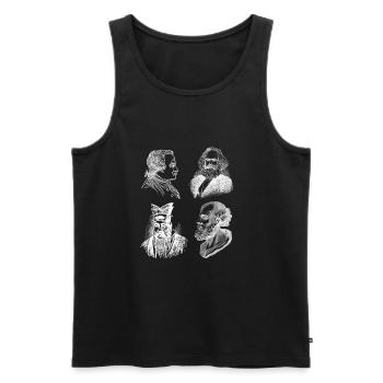 Débat philosophique Sentiment philoslothique - Débardeur bio Premium Homme - noir - Devant - AI Model Male 178 light (178cm)