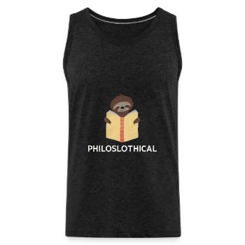 Philosophical Debate Feeling Philoslothical - Men's Premium Organic Tank Top - charcoal grey - Front - Alexander (188cm)