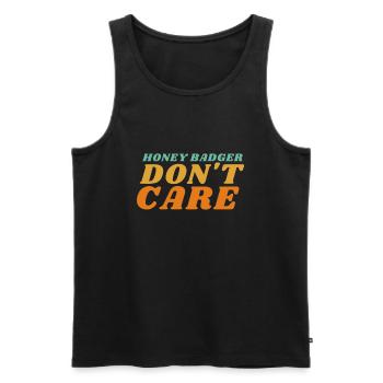 Honey Badger s’en fiche - Débardeur bio Premium Homme - noir - Devant - Michal (187cm)