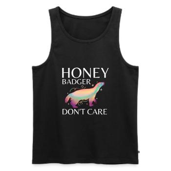Honey Badger s’en fiche - Débardeur bio Premium Homme - noir - Devant - Michal (187cm)