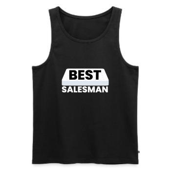 Best Salesman Bed Mattress Doctor - Men's Premium Organic Tank Top - black - Front - AI Model Male 178 light (178cm)