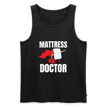 Best Salesman Bed Mattress Doctor - Men's Premium Organic Tank Top - black - Front - AI Model Male 178 light (178cm)