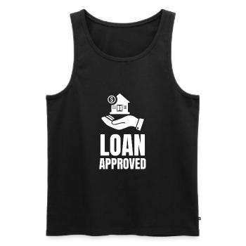 Loan Heartbeat - Agent de crédit Courtier hypothécaire - Débardeur bio Premium Homme - noir - Devant - Michal (187cm)