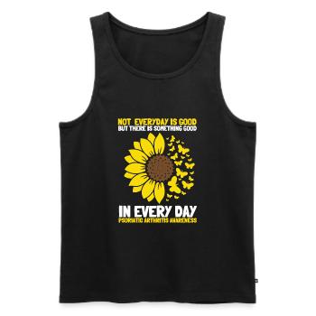 Psoriatic Arthritis Warrior & Chronic PSA - Männer Premium Bio Tank Top - Schwarz - Vorne - Michal (187cm)