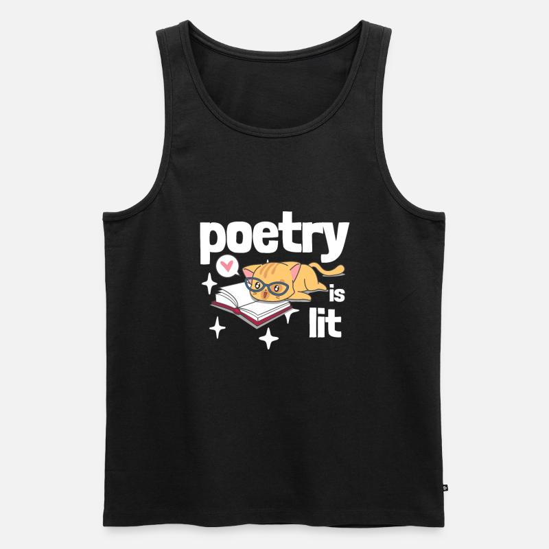 Poetry Is Lit - Männer Premium Bio Tank Top - Schwarz