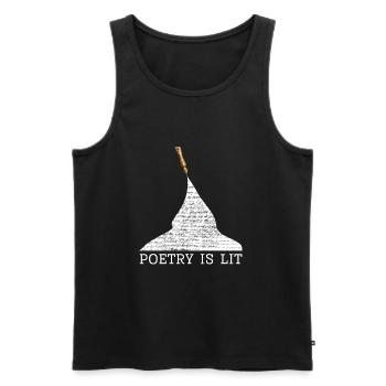 Poetry Is Lit - Männer Premium Bio Tank Top - Schwarz - Vorne - Michal (187cm)