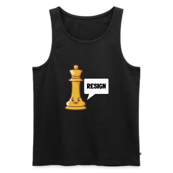 Échecs S’il vous plaît démissionnez - Débardeur bio Premium Homme - noir - Devant - AI Model Male 178 light (178cm)