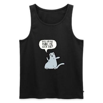 Fat Cat Obesity - Männer Premium Bio Tank Top - Schwarz - Vorne - AI Model Male 178 light (178cm)