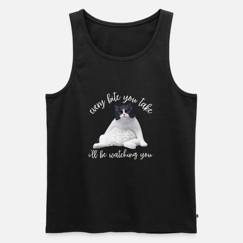 Fat Cat Obesity - Männer Premium Bio Tank Top - Schwarz