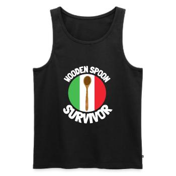 I Survived The Wooden Spoon - Parenting - Männer Premium Bio Tank Top - Schwarz - Vorne - AI Model Male 178 light (178cm)