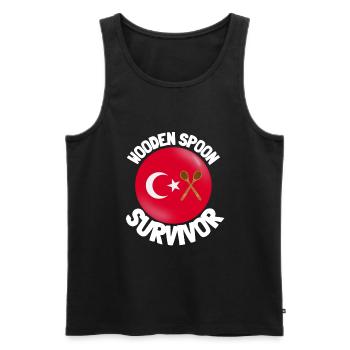 I Survived The Wooden Spoon - Parenting - Männer Premium Bio Tank Top - Schwarz - Vorne - AI Model Male 178 light (178cm)