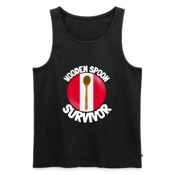 I Survived The Wooden Spoon - Parenting - Männer Premium Bio Tank Top - Schwarz - Vorne - AI Model Male 178 light (178cm)
