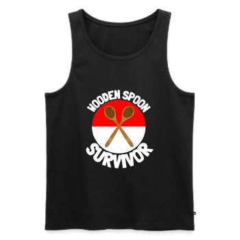 I Survived The Wooden Spoon - Parenting - Männer Premium Bio Tank Top - Schwarz - Vorne - AI Model Male 178 light (178cm)