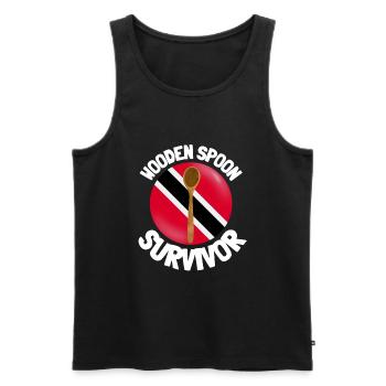 I Survived The Wooden Spoon - Parenting - Männer Premium Bio Tank Top - Schwarz - Vorne - AI Model Male 178 light (178cm)