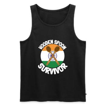 I Survived The Wooden Spoon - Parenting - Männer Premium Bio Tank Top - Schwarz - Vorne - AI Model Male 178 light (178cm)