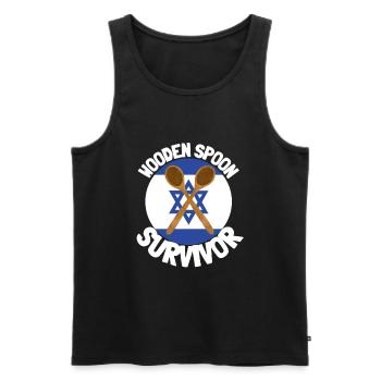 I Survived The Wooden Spoon - Parenting - Männer Premium Bio Tank Top - Schwarz - Vorne - AI Model Male 178 light (178cm)