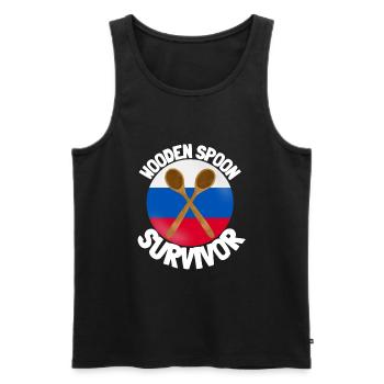 I Survived The Wooden Spoon - Parenting - Männer Premium Bio Tank Top - Schwarz - Vorne - AI Model Male 178 light (178cm)