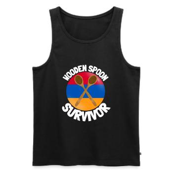 I Survived The Wooden Spoon - Parenting - Männer Premium Bio Tank Top - Schwarz - Vorne - AI Model Male 178 light (178cm)