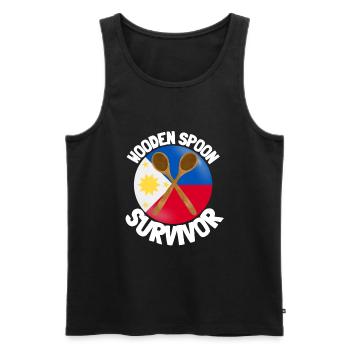 I Survived The Wooden Spoon - Parenting - Männer Premium Bio Tank Top - Schwarz - Vorne - AI Model Male 178 light (178cm)