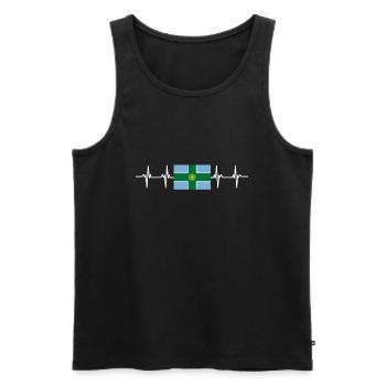 United Kingdom Derbyshire Flag - Men's Premium Organic Tank Top - black - Front - AI Model Male 178 light (178cm)