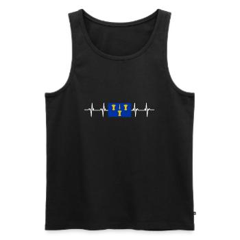 United Kingdom Cheshire Flag - Men's Premium Organic Tank Top - black - Front - AI Model Male 178 light (178cm)