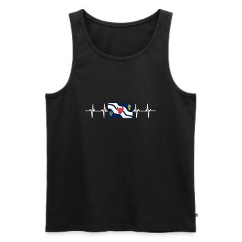 Royaume-Uni Drapeau de l’Oxfordshire - Débardeur bio Premium Homme - noir - Devant - Michal (187cm)