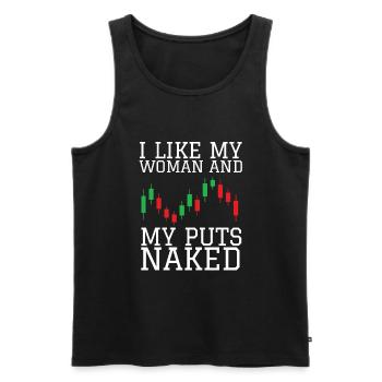 Volatility Options Trading Trader - Men's Premium Organic Tank Top - black - Front - AI Model Male 178 light (178cm)