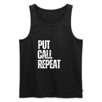 Volatility Options Trading Trader - Men's Premium Organic Tank Top - black - Front - AI Model Male 178 light (178cm)