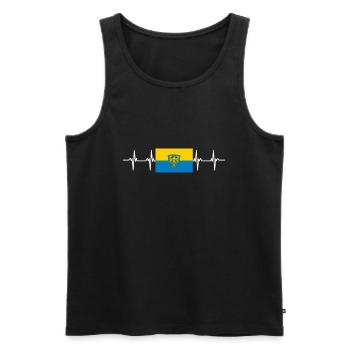 Poland Opole Flag - Männer Premium Bio Tank Top - Schwarz - Vorne - AI Model Male 178 light (178cm)