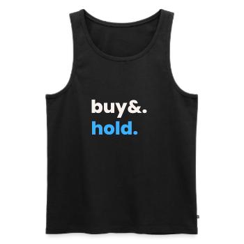 Investment Strategy Buy And Hold - Men's Premium Organic Tank Top - black - Front - Michal (187cm)