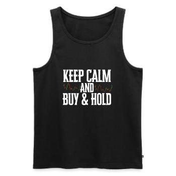 Investment Strategy Buy And Hold - Men's Premium Organic Tank Top - black - Front - Michal (187cm)