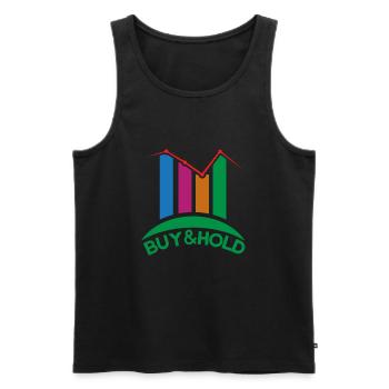 Investment Strategy Buy And Hold - Men's Premium Organic Tank Top - black - Front - Michal (187cm)