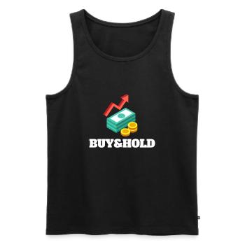 Investment Strategy Buy And Hold - Men's Premium Organic Tank Top - black - Front - Michal (187cm)